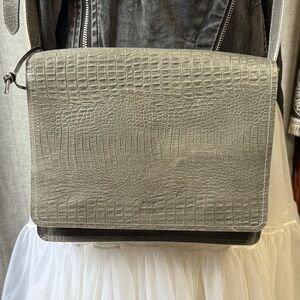 Soy Nica Embossed Gray Crossbody Bag